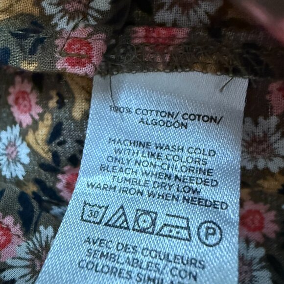 Women LOFT Floral Tie Neck Puff Sleeve Blouse in Multicolor Size Small - Picture 9 of 9